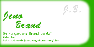 jeno brand business card